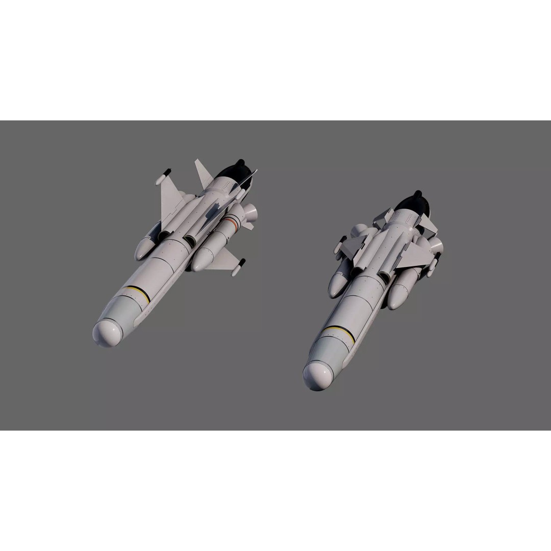 Otomat Mk 2 Block IV Anti-Ship Missile 3D Model – High Poly PBR Asset, FBX, OBJ