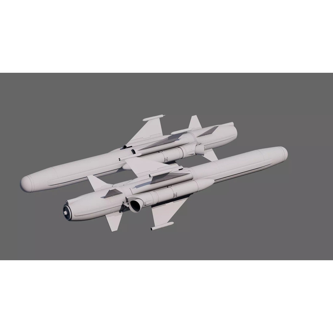 Otomat Mk 2 Block IV Anti-Ship Missile 3D Model – High Poly PBR Asset, FBX, OBJ - View 10
