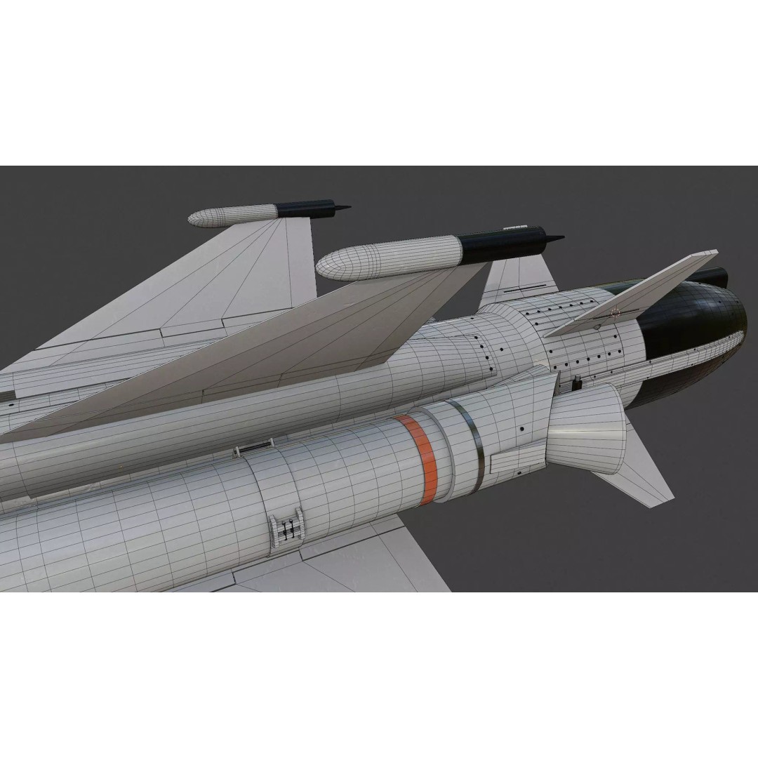 Otomat Mk 2 Block IV Anti-Ship Missile 3D Model – High Poly PBR Asset, FBX, OBJ - View 11