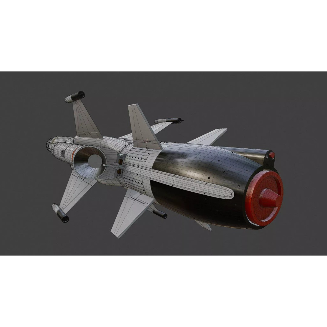 Otomat Mk 2 Block IV Anti-Ship Missile 3D Model – High Poly PBR Asset, FBX, OBJ - View 12