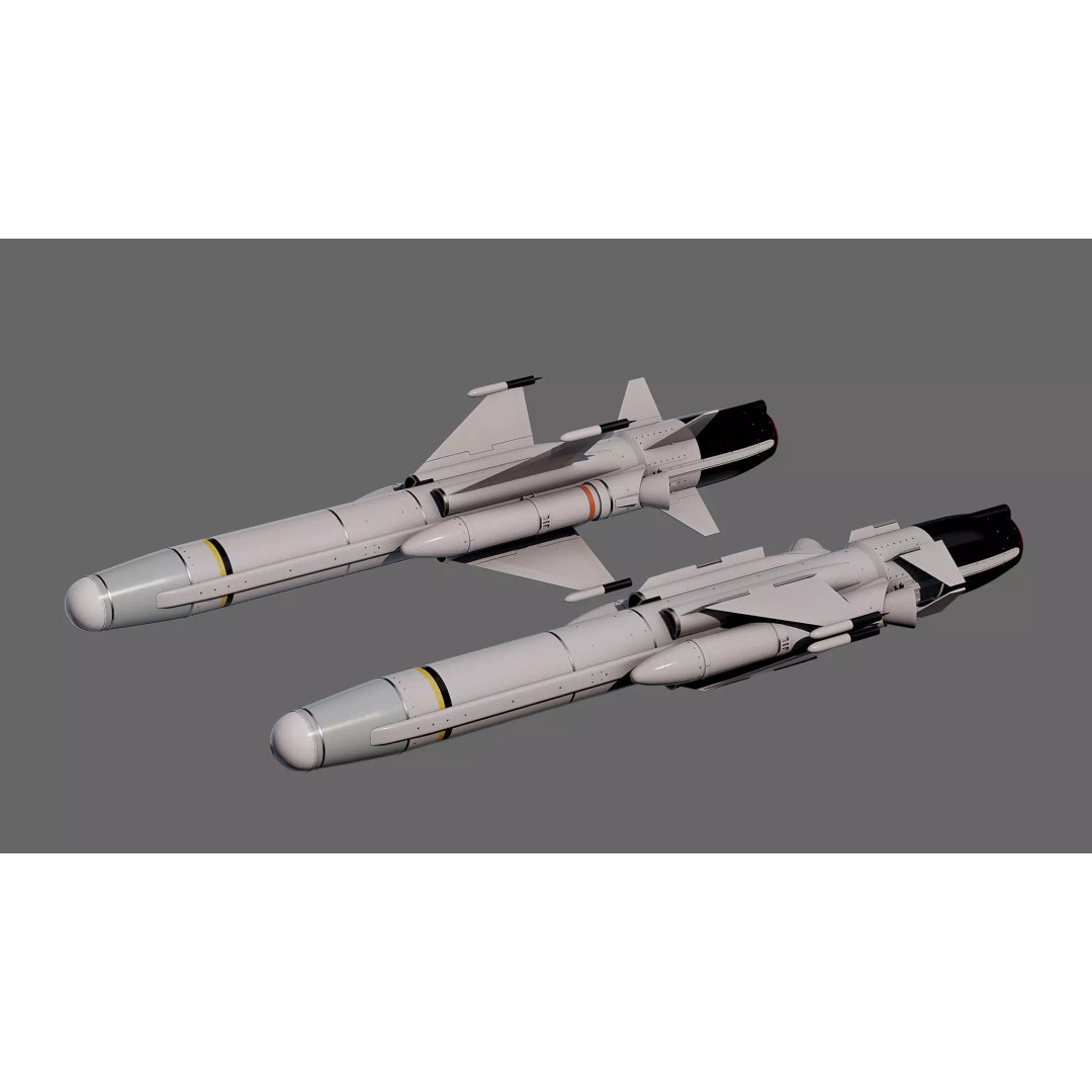 Otomat Mk 2 Block IV Anti-Ship Missile 3D Model – High Poly PBR Asset, FBX, OBJ - View 13