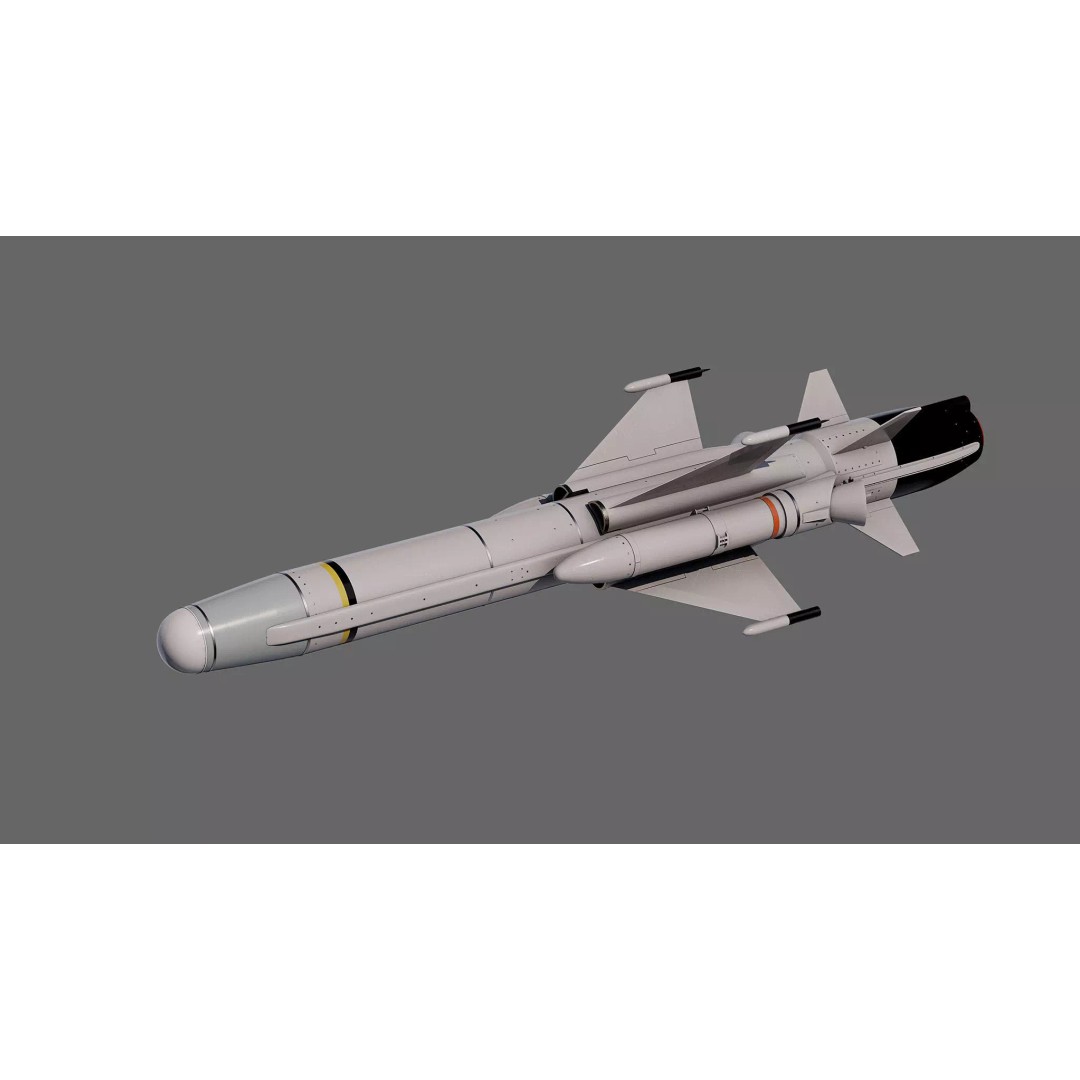 Otomat Mk 2 Block IV Anti-Ship Missile 3D Model – High Poly PBR Asset, FBX, OBJ - View 2
