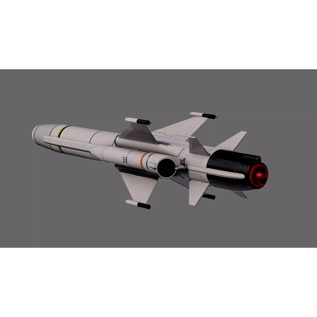 Otomat Mk 2 Block IV Anti-Ship Missile 3D Model – High Poly PBR Asset, FBX, OBJ - View 3