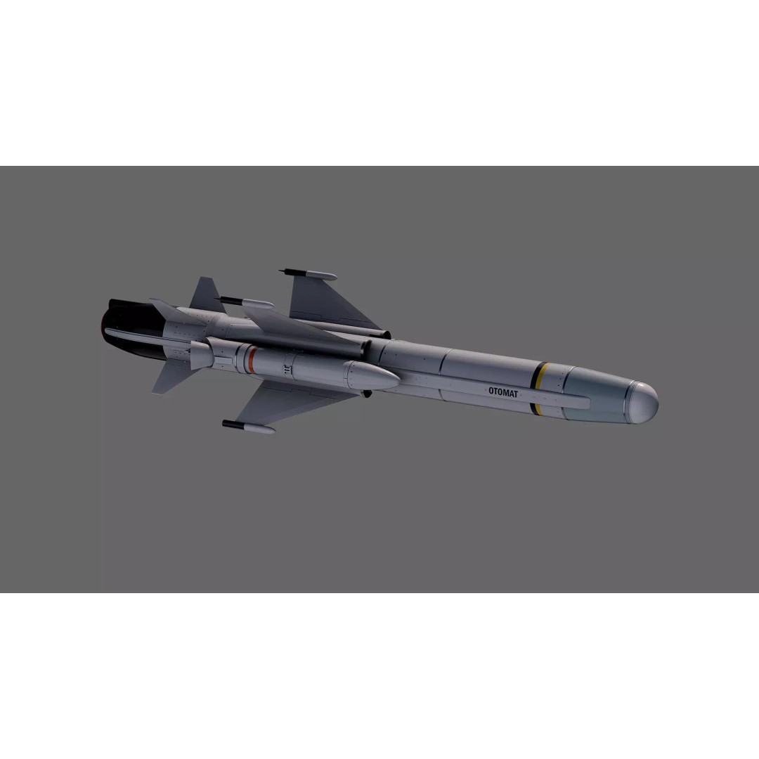 Otomat Mk 2 Block IV Anti-Ship Missile 3D Model – High Poly PBR Asset, FBX, OBJ - View 4