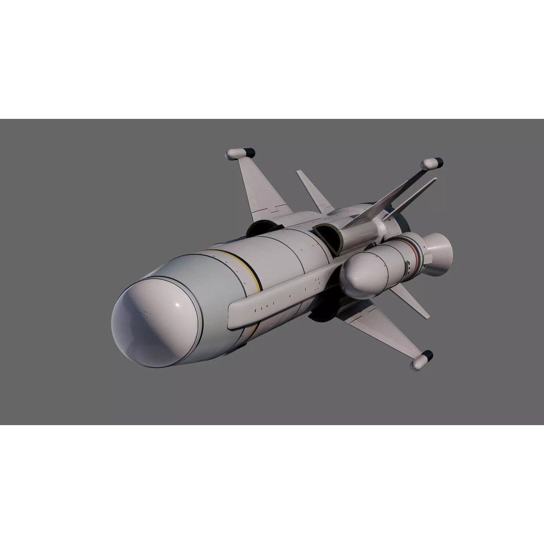 Otomat Mk 2 Block IV Anti-Ship Missile 3D Model – High Poly PBR Asset, FBX, OBJ - View 6