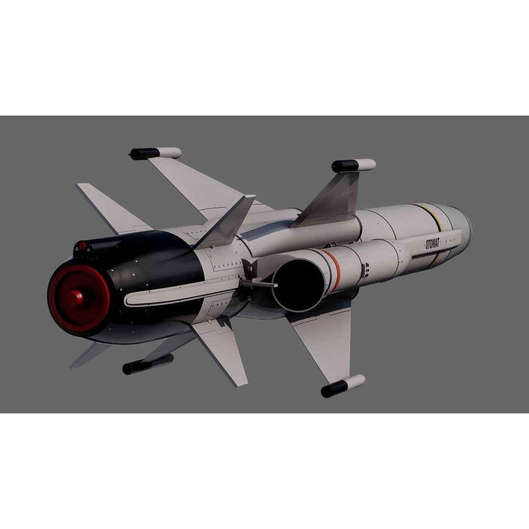 Otomat Mk 2 Block IV Anti-Ship Missile 3D Model – High Poly PBR Asset, FBX, OBJ - View 7