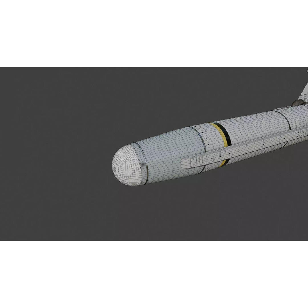 Otomat Mk 2 Block IV Anti-Ship Missile 3D Model – High Poly PBR Asset, FBX, OBJ - View 8
