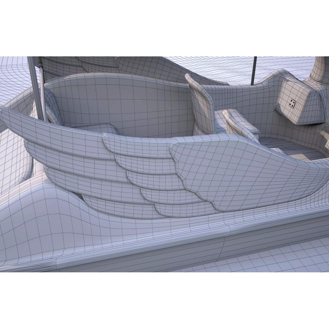 Flamingo Pedal Boat 3D Model – Low Poly Watercraft, FBX, OBJ - View 14