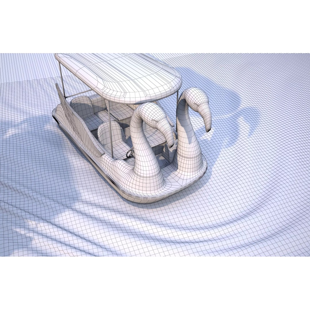 Flamingo Pedal Boat 3D Model – Low Poly Watercraft, FBX, OBJ - View 19