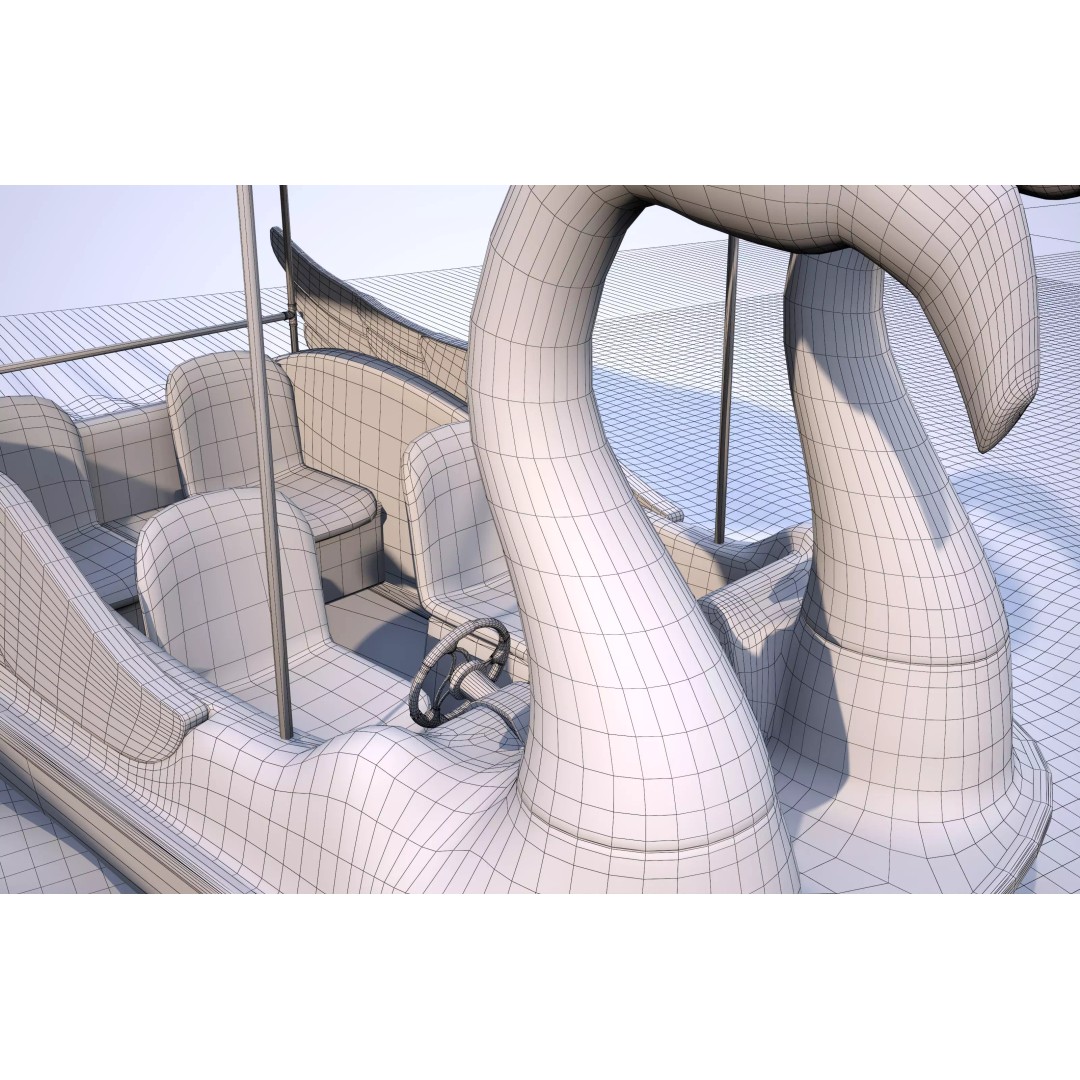 Flamingo Pedal Boat 3D Model – Low Poly Watercraft, FBX, OBJ - View 21