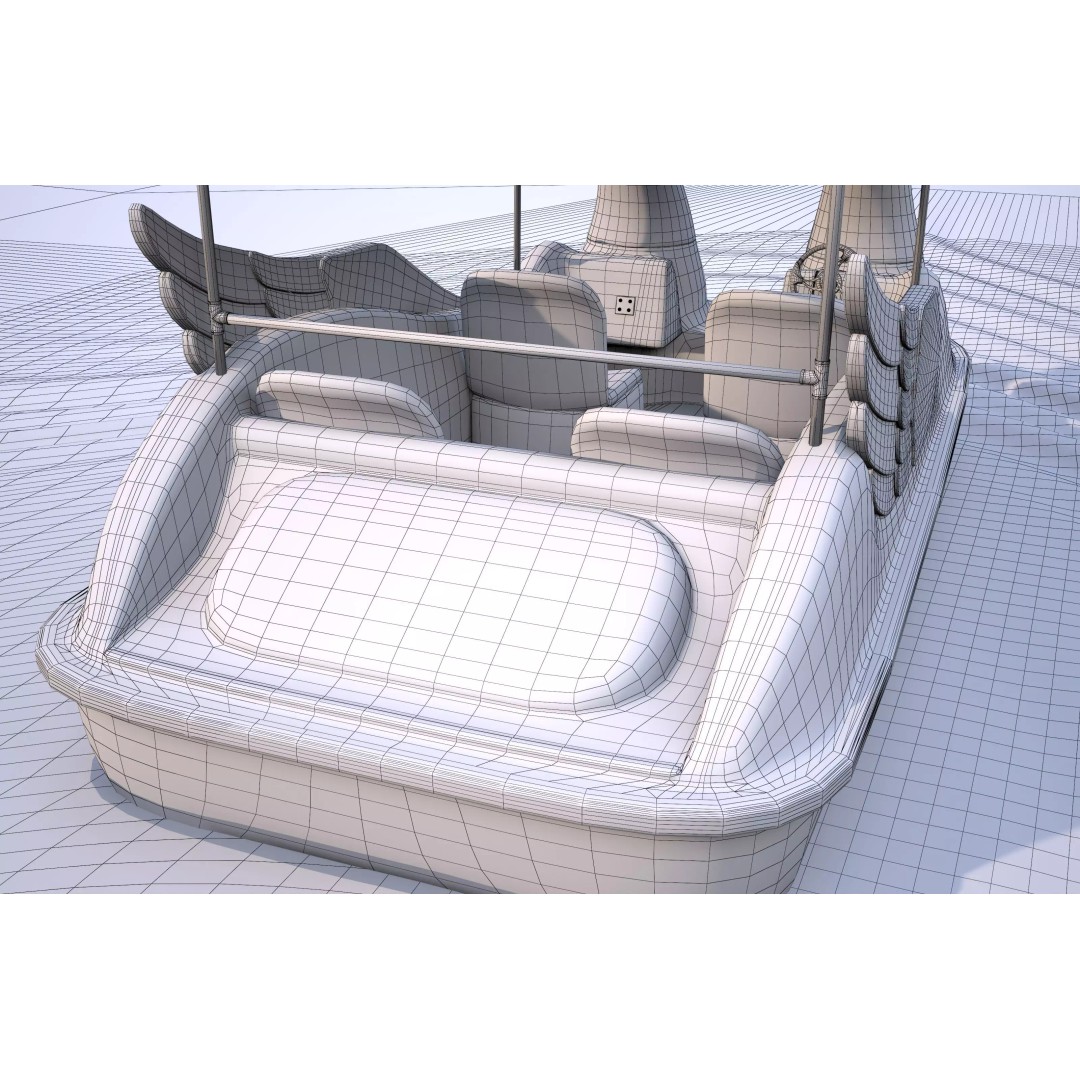 Flamingo Pedal Boat 3D Model – Low Poly Watercraft, FBX, OBJ - View 22