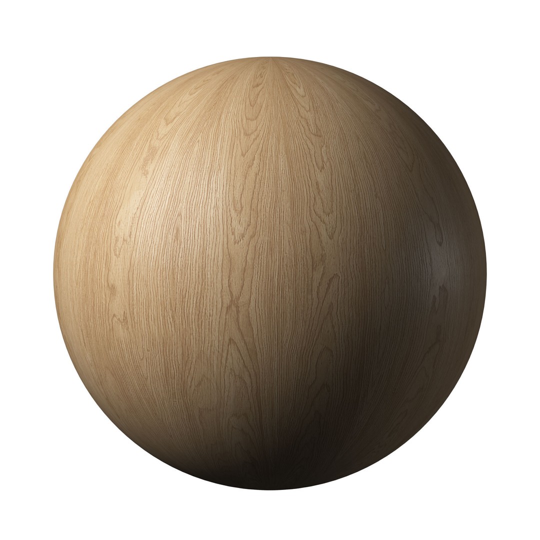 Oak Wood Material 3D Model – PBR Textures, 4096x4096, FBX, OBJ - View 3