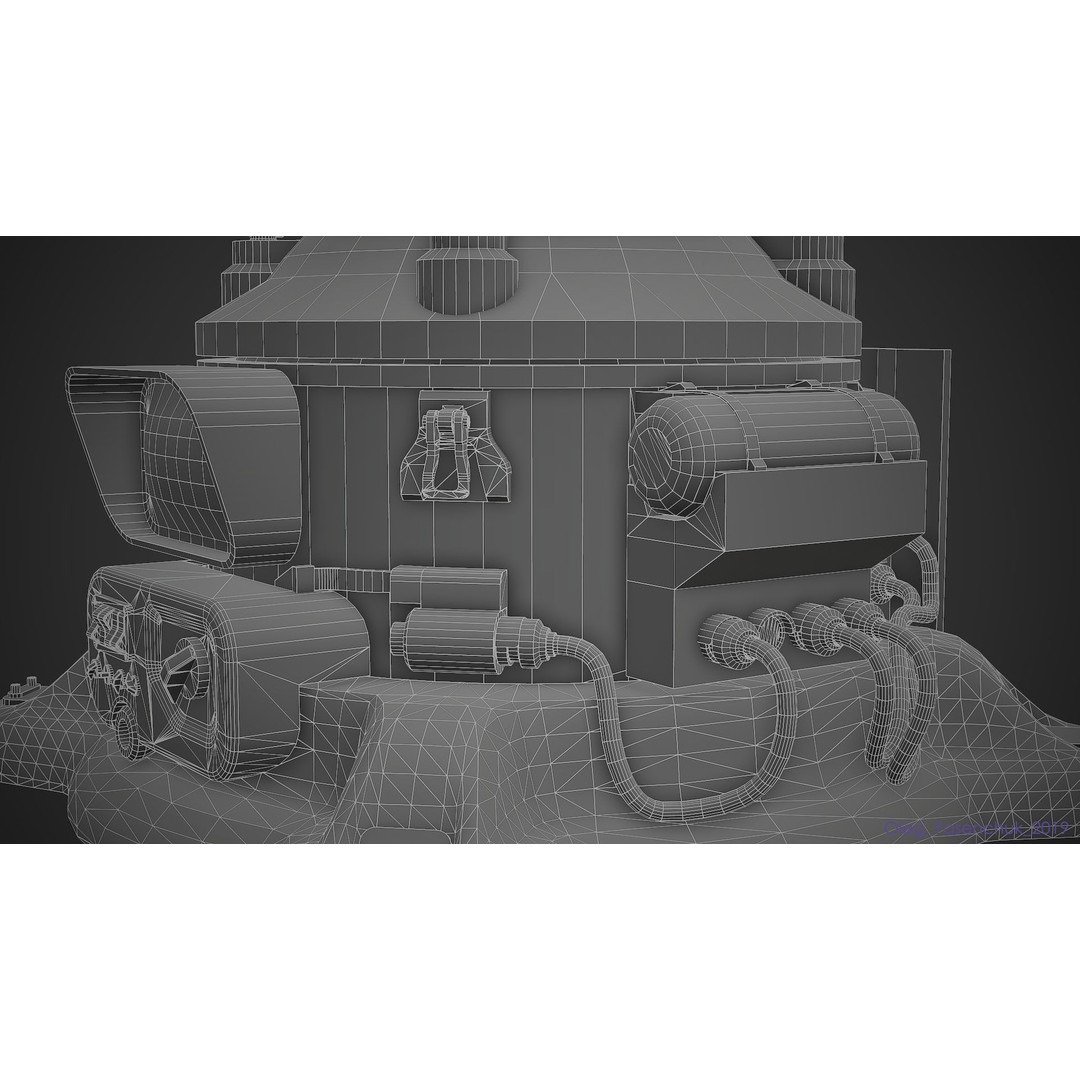 Nuclear Generator 3D Model – Low Poly PBR Asset for Games, FBX - View 13