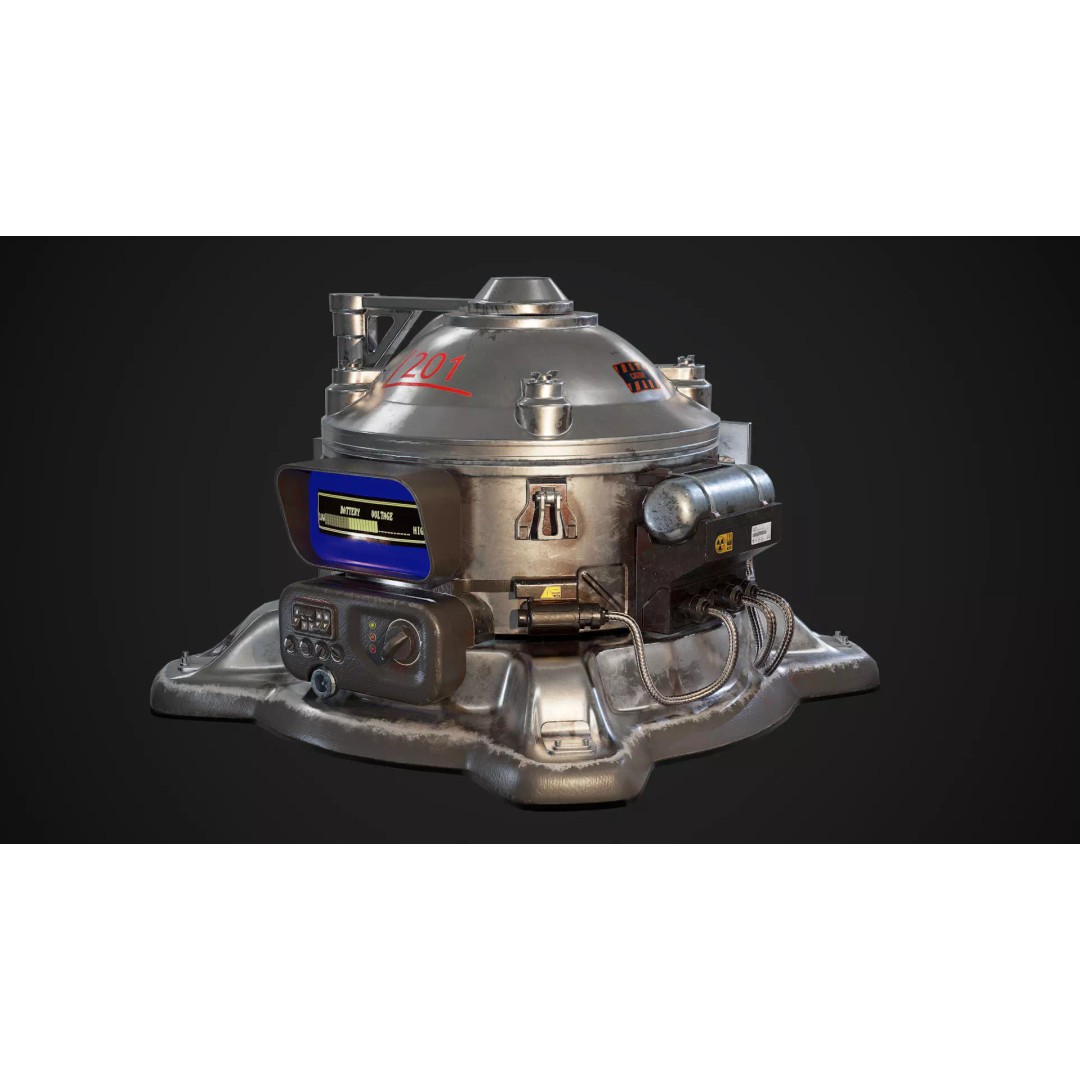 Nuclear Generator 3D Model – Low Poly PBR Asset for Games, FBX - View 2