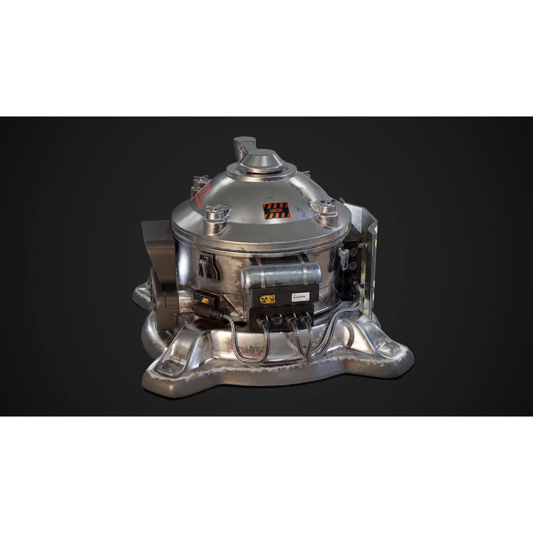 Nuclear Generator 3D Model – Low Poly PBR Asset for Games, FBX - View 4