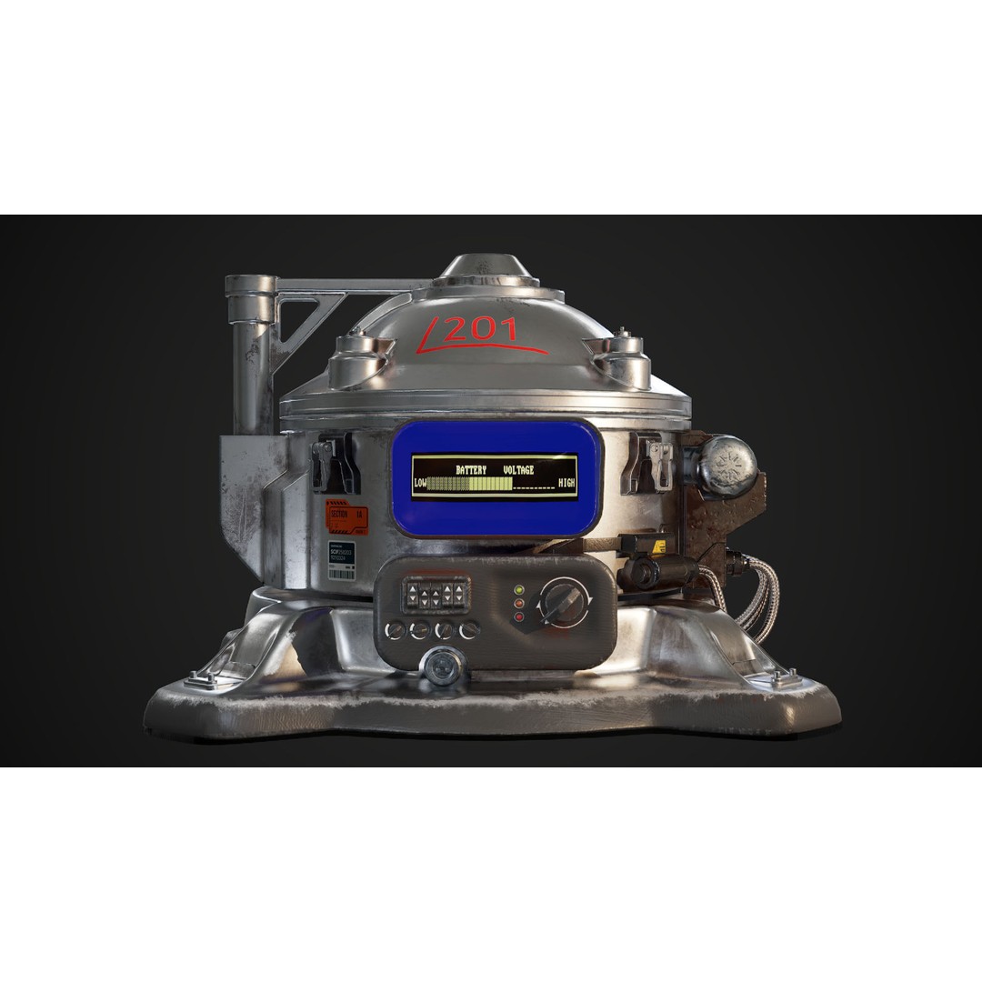 Nuclear Generator 3D Model – Low Poly PBR Asset for Games, FBX - View 5