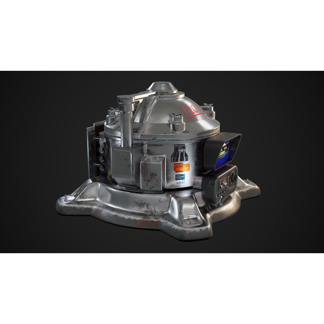Nuclear Generator 3D Model – Low Poly PBR Asset for Games, FBX - View 7