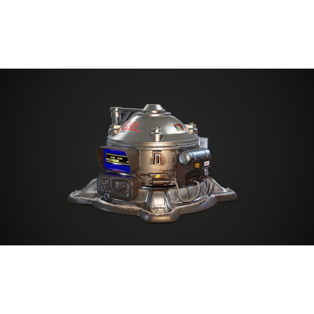 Nuclear Generator 3D Model – Low Poly PBR Asset for Games, FBX - View 9