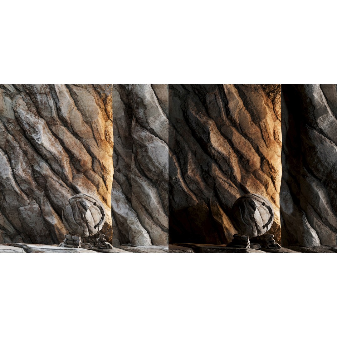 H126 Rock Cliff 3D Model – PBR Seamless Texture, 4K Resolution - View 12