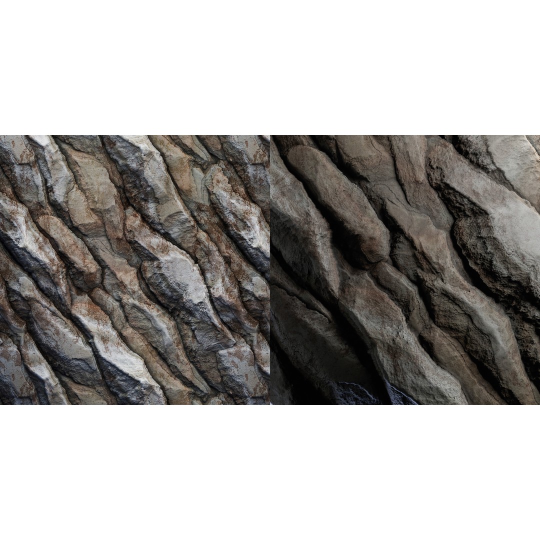 H126 Rock Cliff 3D Model – PBR Seamless Texture, 4K Resolution - View 13