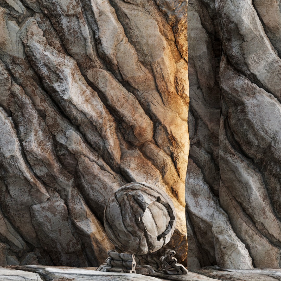 H126 Rock Cliff 3D Model – PBR Seamless Texture, 4K Resolution - View 3