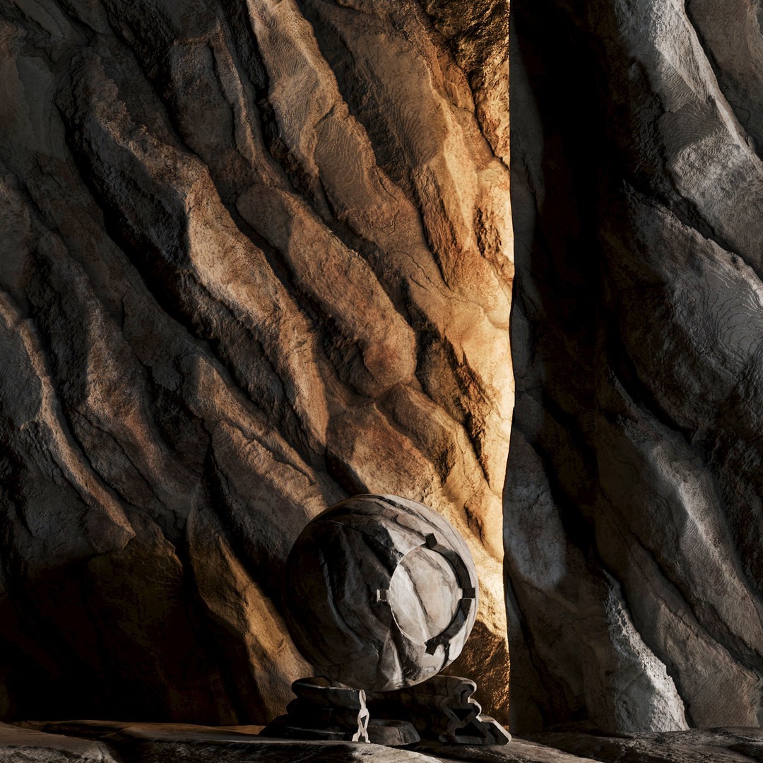 H126 Rock Cliff 3D Model – PBR Seamless Texture, 4K Resolution - View 4