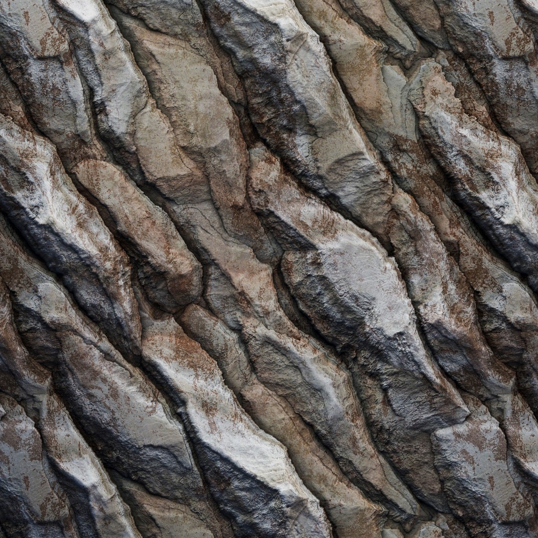 H126 Rock Cliff 3D Model – PBR Seamless Texture, 4K Resolution - View 5