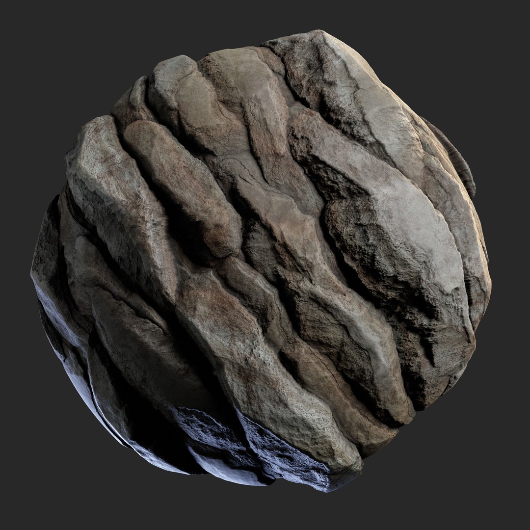 H126 Rock Cliff 3D Model – PBR Seamless Texture, 4K Resolution - View 6
