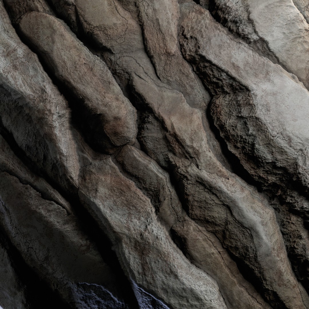 H126 Rock Cliff 3D Model – PBR Seamless Texture, 4K Resolution - View 7