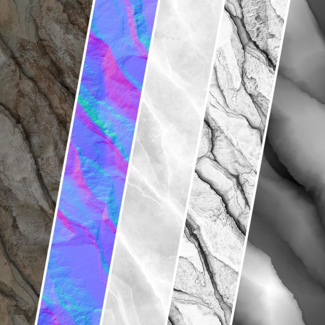 H126 Rock Cliff 3D Model – PBR Seamless Texture, 4K Resolution - View 9