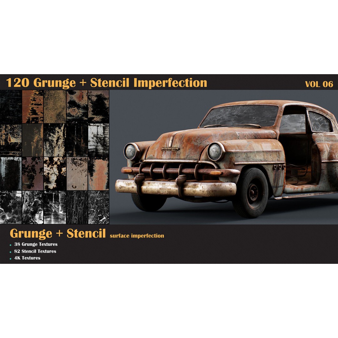Ultimate 3D Texture Bundle – 640 Imperfection Textures, PBR, 4K PNGs