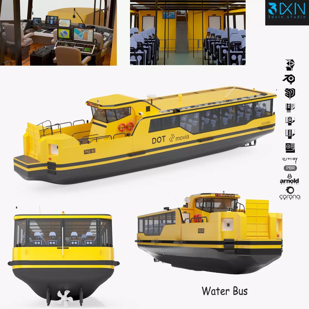 Copenhagen Waterbus - Game-Ready 3D Model - View 2