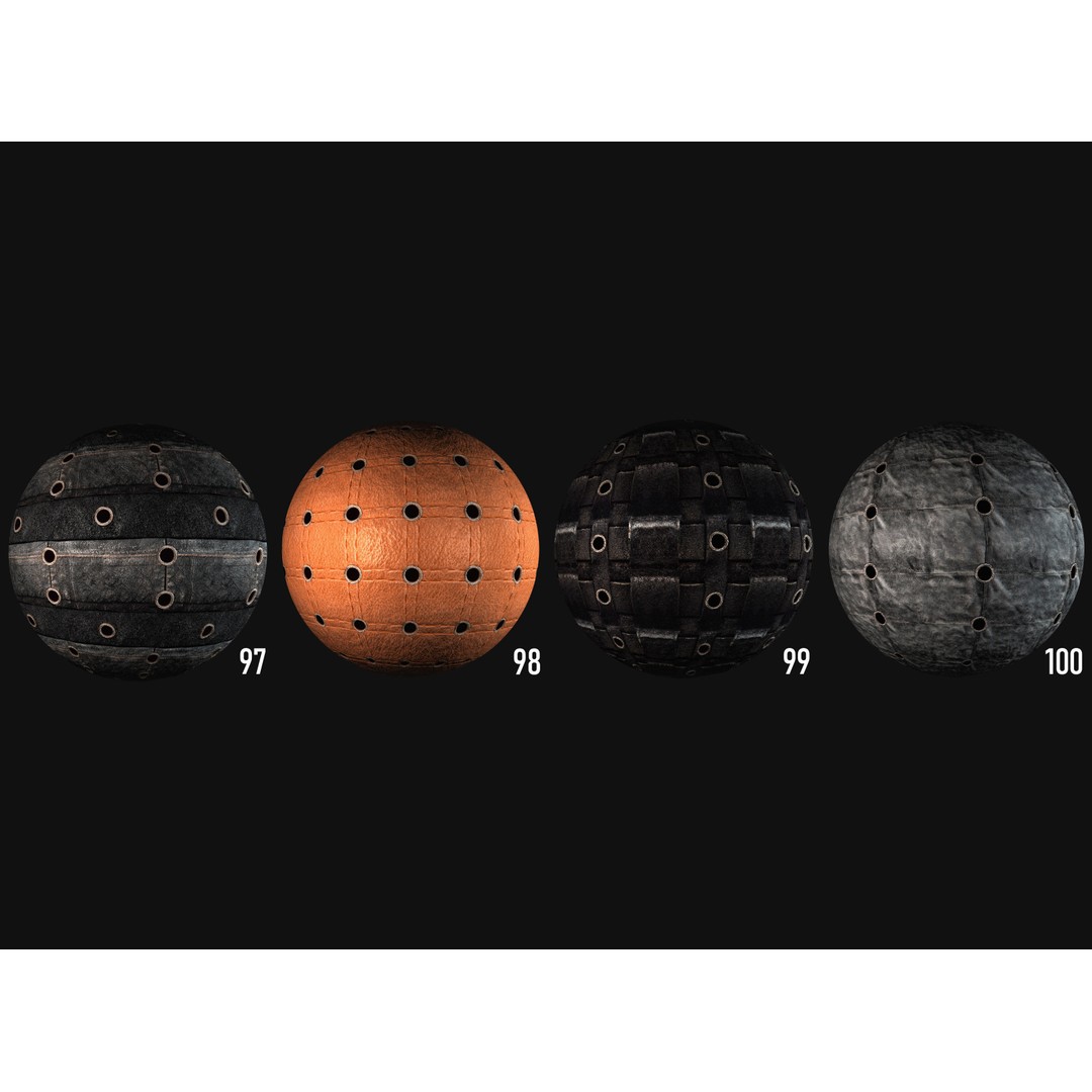 Leather Belt Armor Surface 3D Model – PBR Textures, 4K JPG