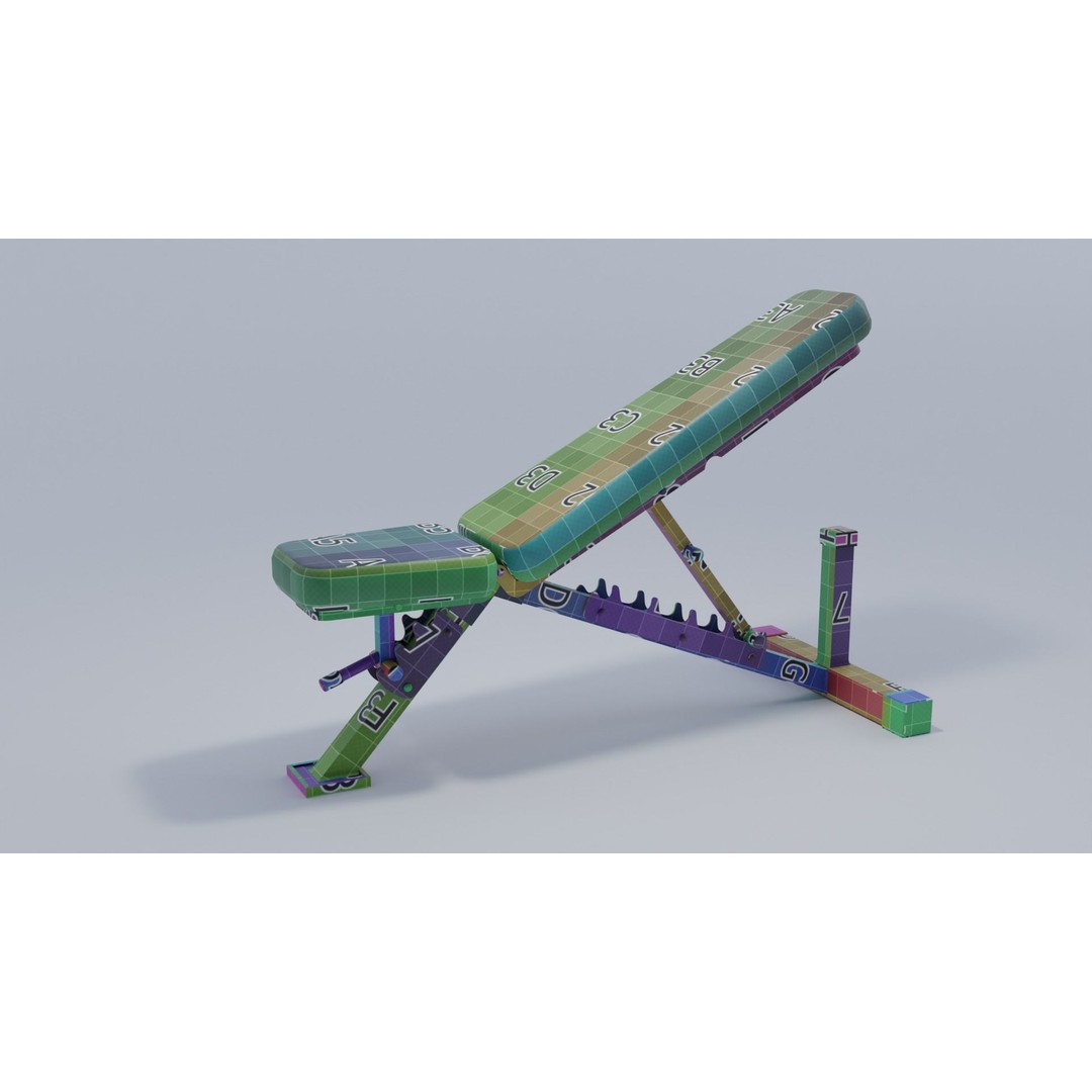 Weight Bench 3D Model – Low Poly PBR Gym Equipment, FBX