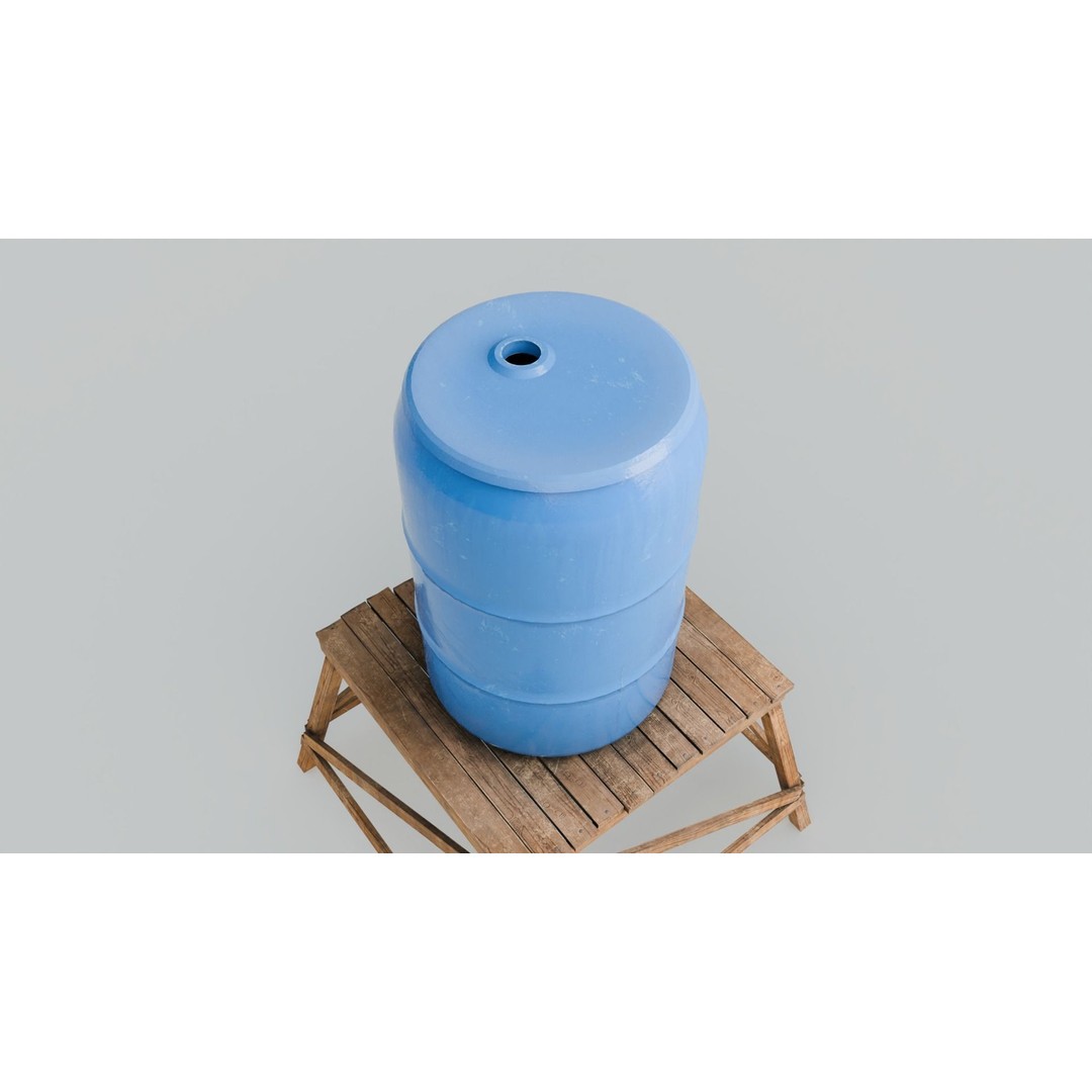 Short Water Tower 3D Model – Low Poly PBR Asset, FBX - View 12