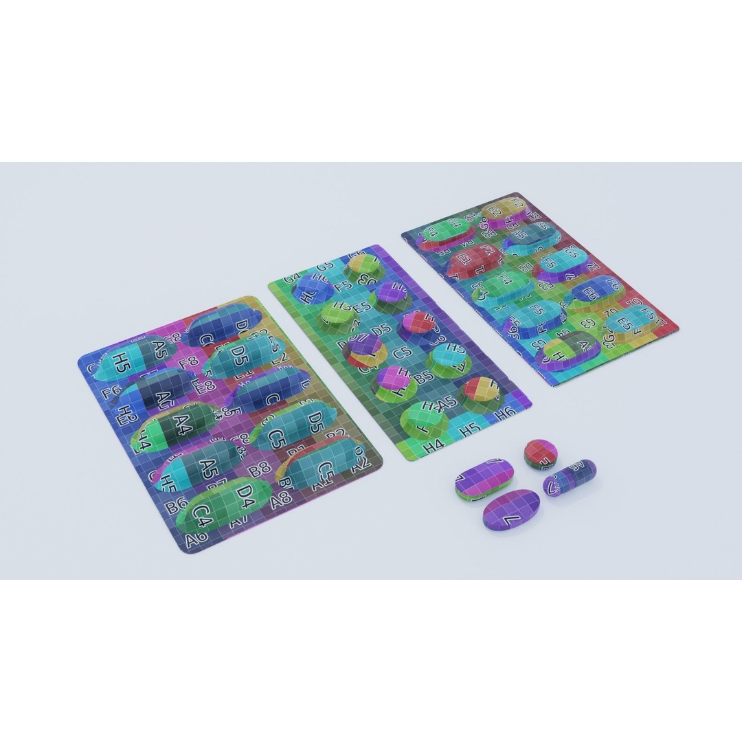 Pills and Blisters 3D Model – PBR Textures, UV Unwrapped, FBX