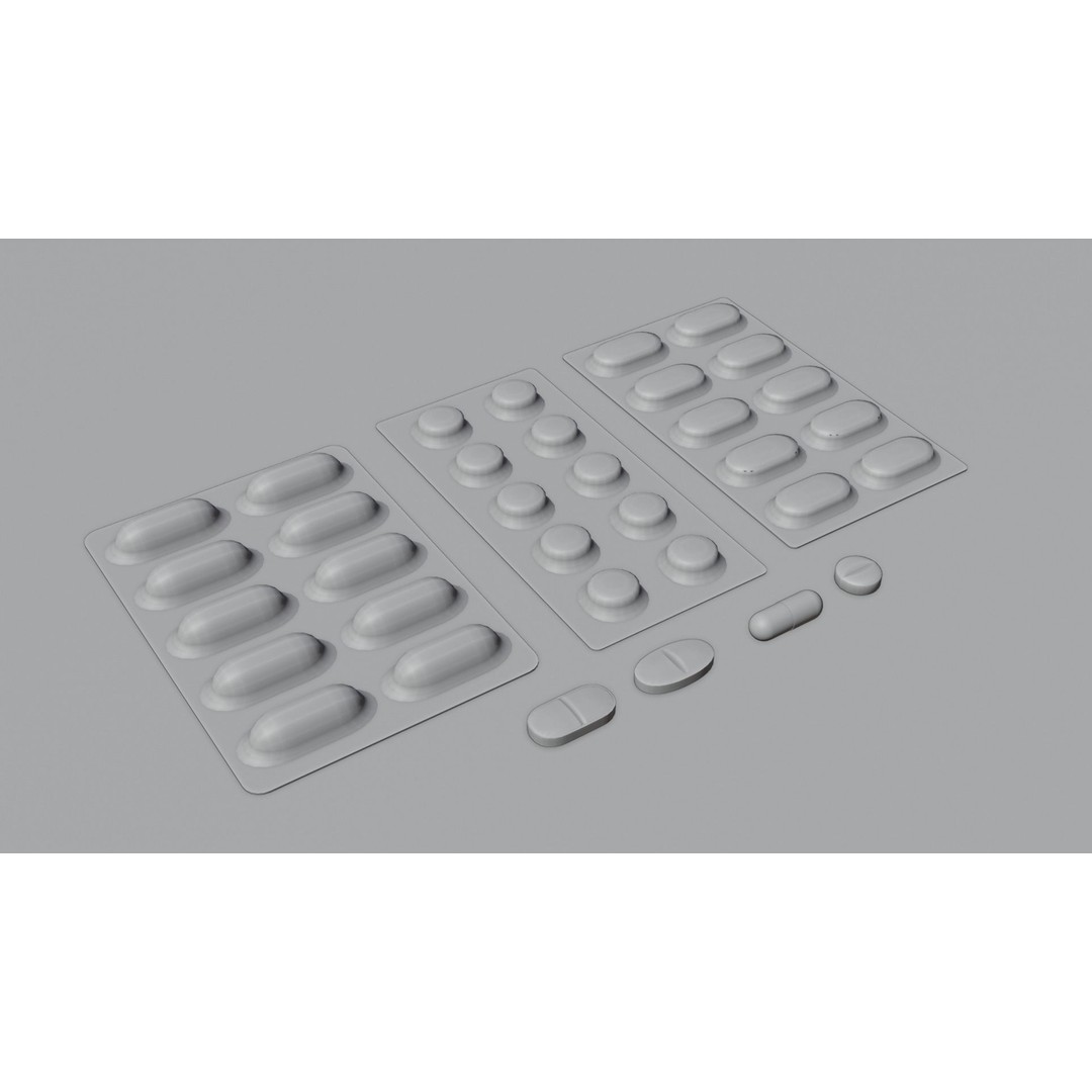 Pills and Blisters 3D Model – PBR Textures, UV Unwrapped, FBX - View 4
