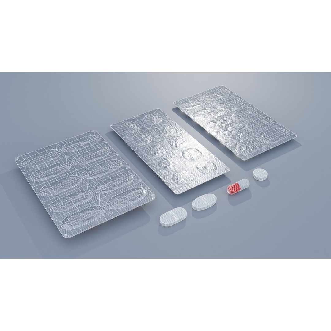 Pills and Blisters 3D Model – PBR Textures, UV Unwrapped, FBX - View 6