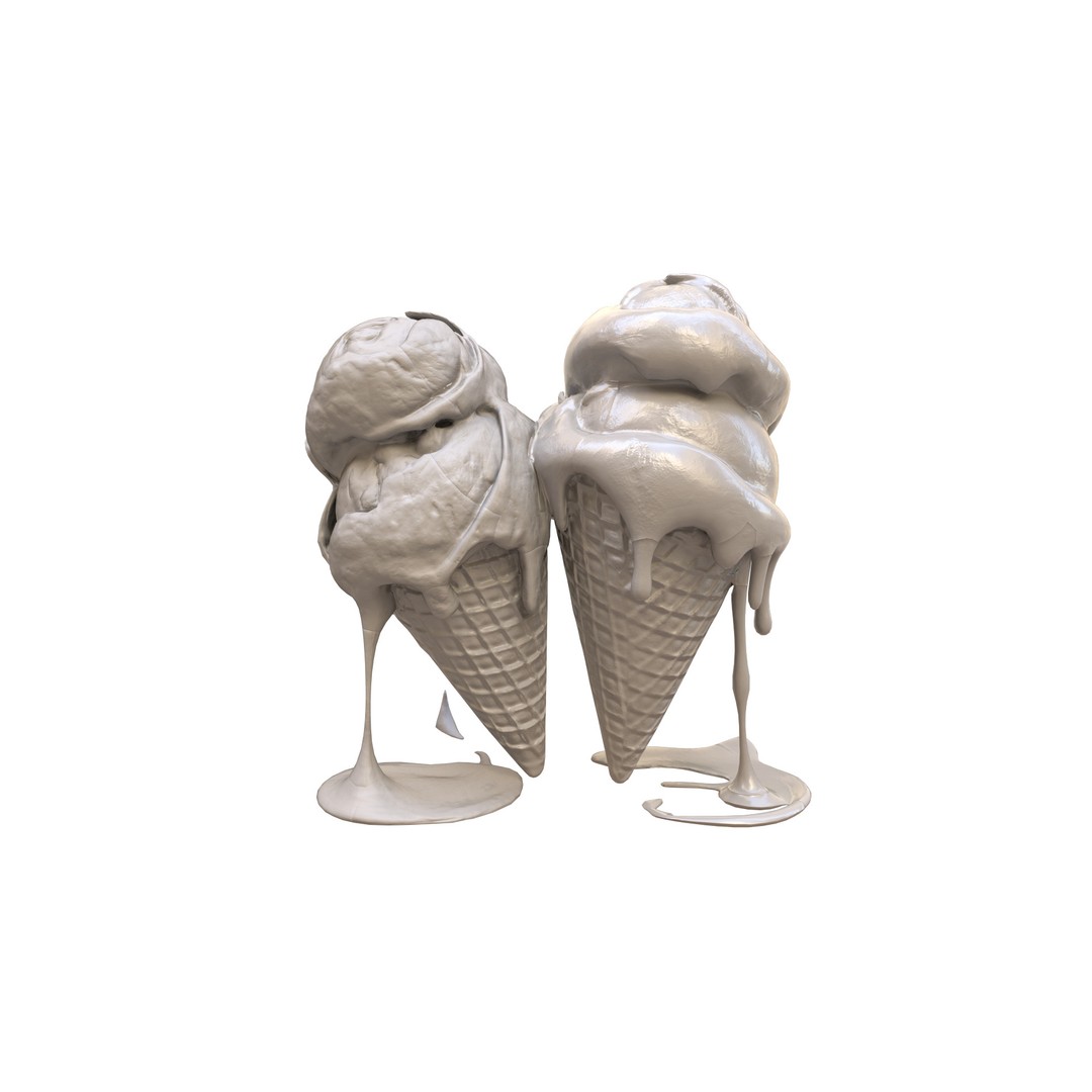 Realistic Ice Cream 3D Model – Low Poly Game Asset, FBX, PBR Textures - View 13