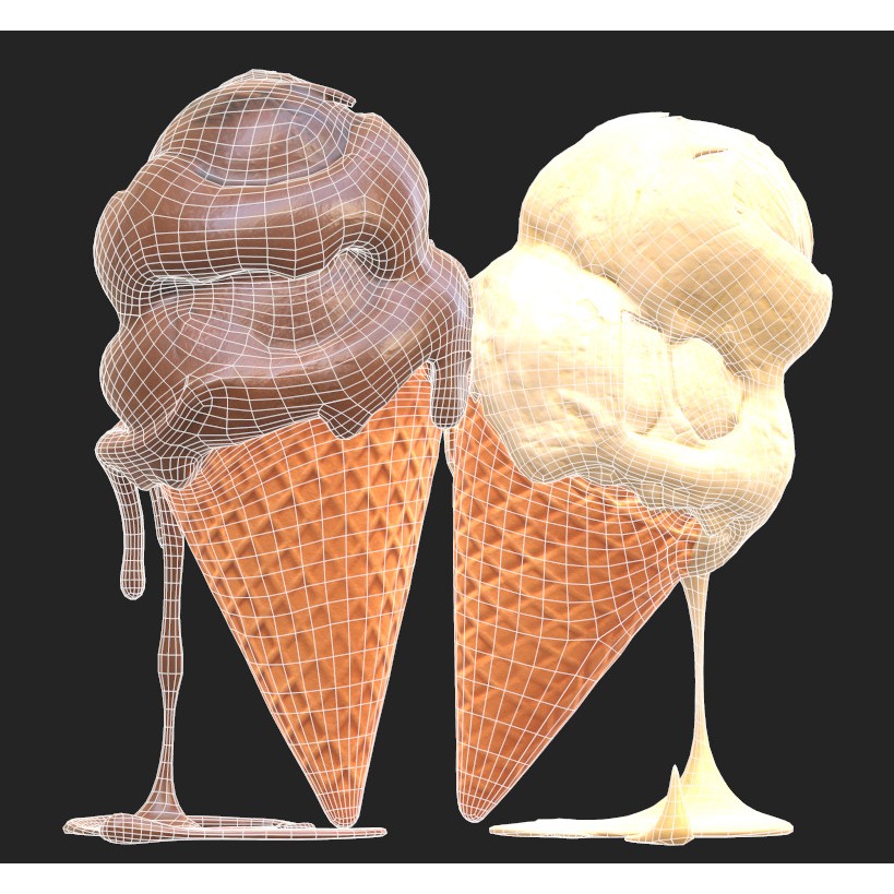 Realistic Ice Cream 3D Model – Low Poly Game Asset, FBX, PBR Textures - View 14