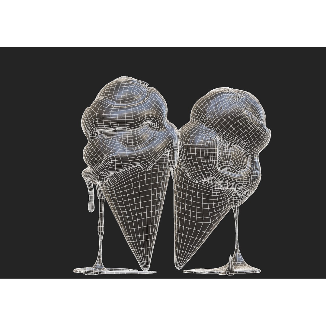 Realistic Ice Cream 3D Model – Low Poly Game Asset, FBX, PBR Textures - View 16