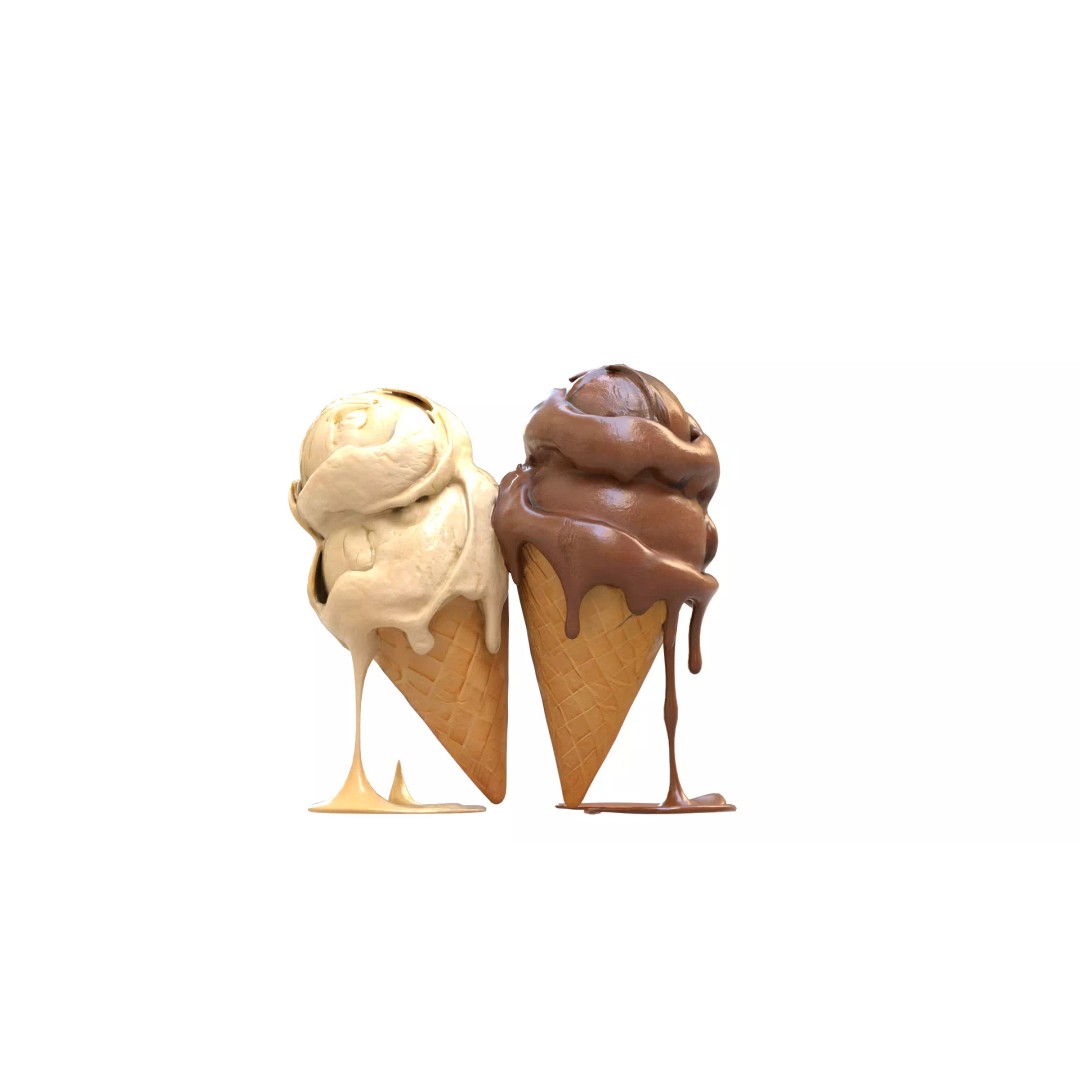 Realistic Ice Cream 3D Model – Low Poly Game Asset, FBX, PBR Textures - View 2
