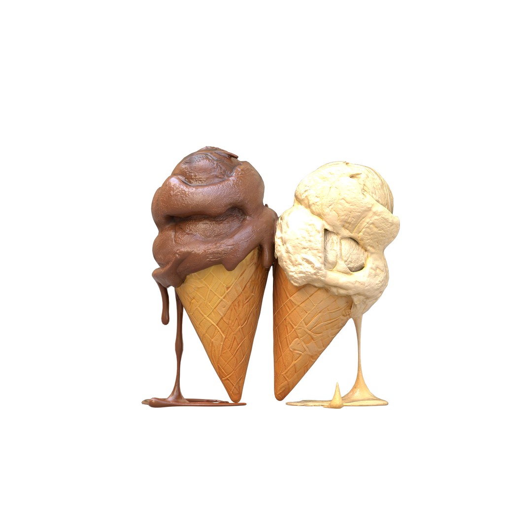 Realistic Ice Cream 3D Model – Low Poly Game Asset, FBX, PBR Textures - View 3
