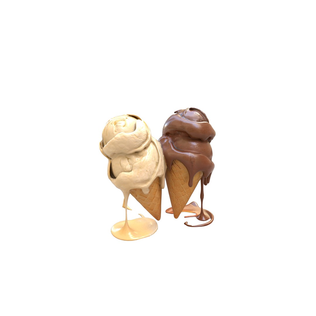 Realistic Ice Cream 3D Model – Low Poly Game Asset, FBX, PBR Textures - View 4
