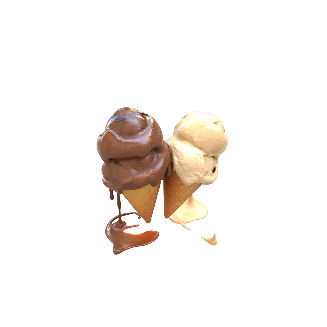 Realistic Ice Cream 3D Model – Low Poly Game Asset, FBX, PBR Textures - View 6