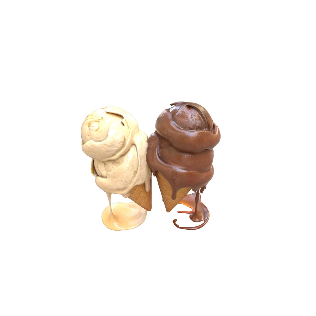 Realistic Ice Cream 3D Model – Low Poly Game Asset, FBX, PBR Textures - View 7