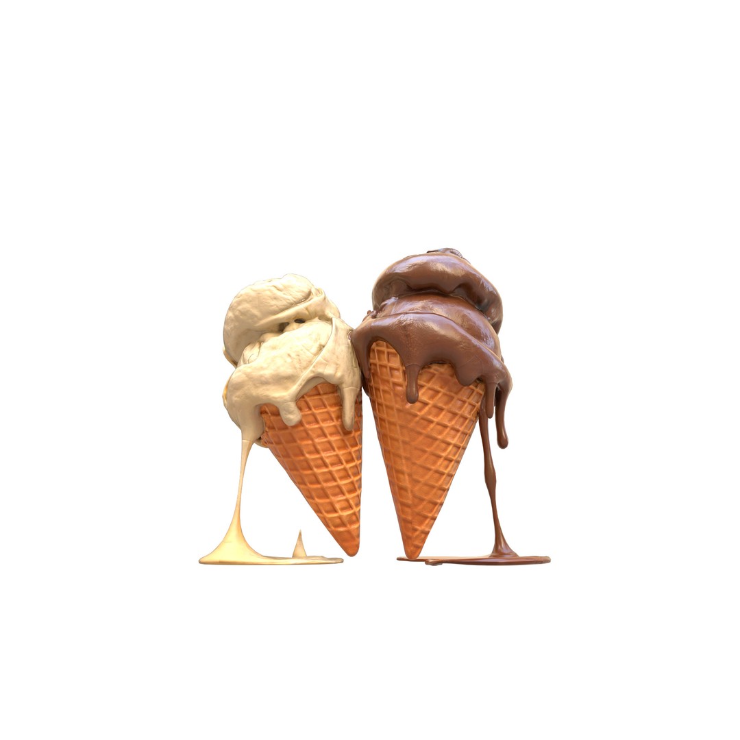 Realistic Ice Cream 3D Model – Low Poly Game Asset, FBX, PBR Textures - View 9