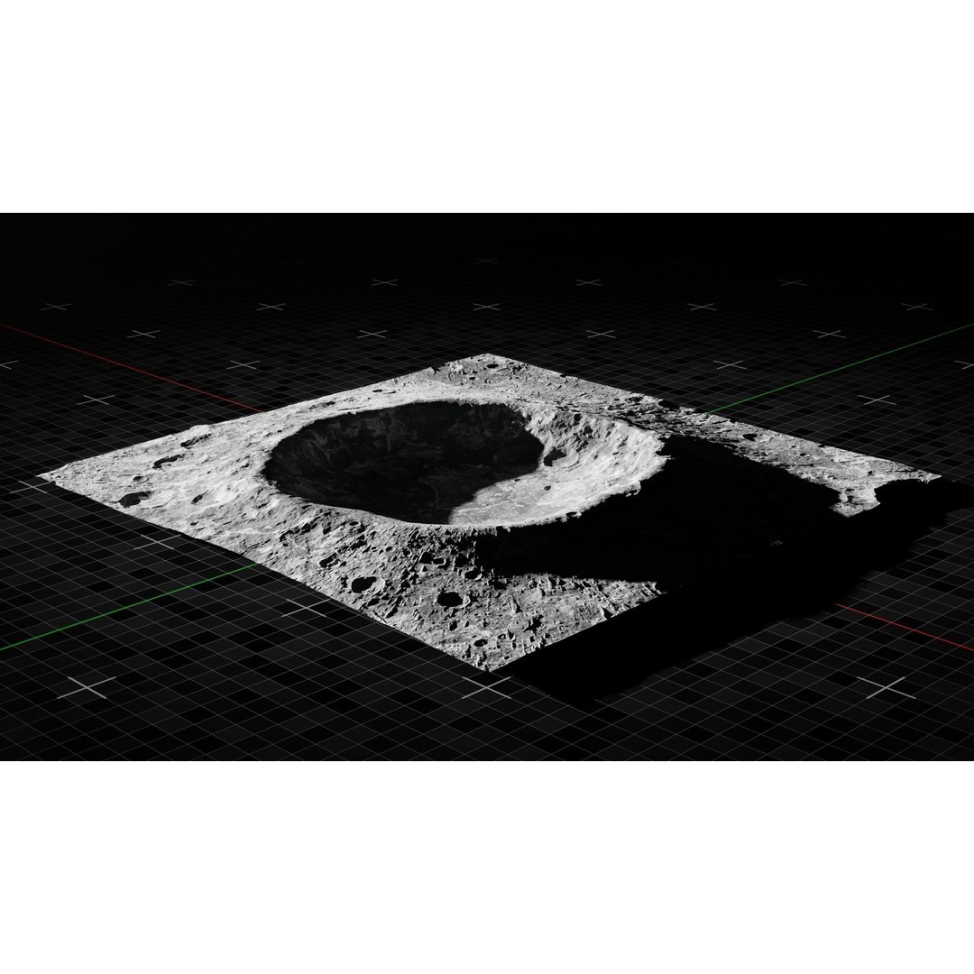 Moon Crater 2 3D Model – High Poly Terrain with 8K Textures - View 3