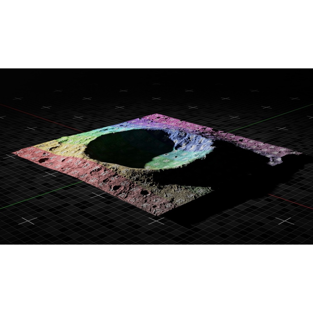 Moon Crater 2 3D Model – High Poly Terrain with 8K Textures - View 4