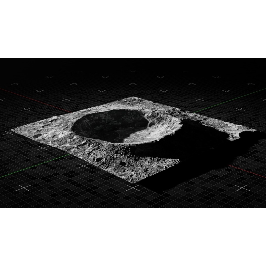 Moon Crater 2 3D Model – High Poly Terrain with 8K Textures - View 5